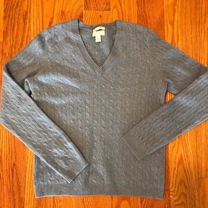 Women’s Light Blue Cable Knit Charter Club Cashmere Sweater